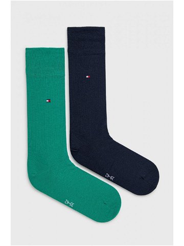 Ponožky Tommy Hilfiger pánské zelená barva