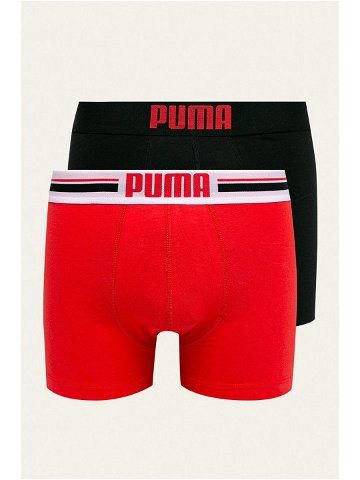 Boxerky Puma 2-pack pánské červená barva