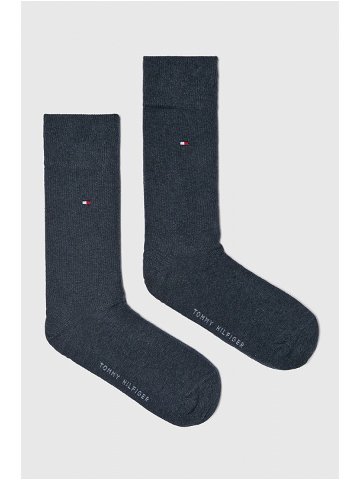 Ponožky Tommy Hilfiger 2-pack pánské tmavomodrá barva