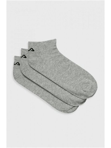 Ponožky Fila 3-pack dámské šedá barva