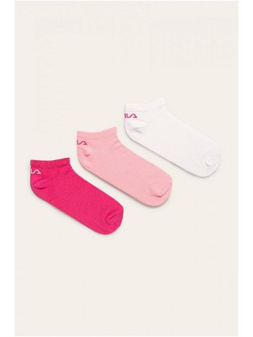 Ponožky Fila 3-pack dámské růžová barva