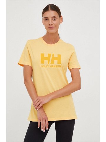 Bavlněné tričko Helly Hansen oranžová barva 34112-001