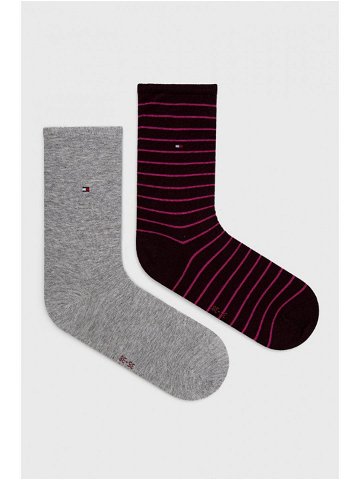 Ponožky Tommy Hilfiger dámské fialová barva