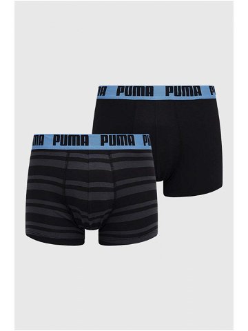 Boxerky Puma 2-pack pánské černá barva