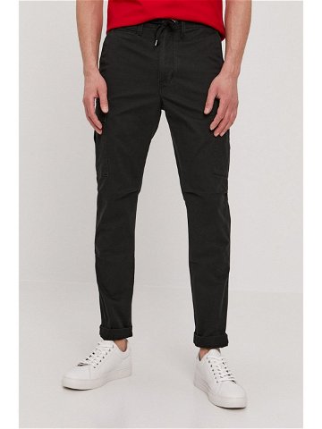 Kalhoty Polo Ralph Lauren pánské černá barva ve střihu cargo