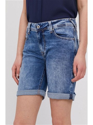 Džínové šortky Pepe Jeans dámské hladké medium waist