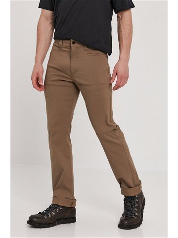 Kalhoty Wrangler pánské hnědá barva jednoduché