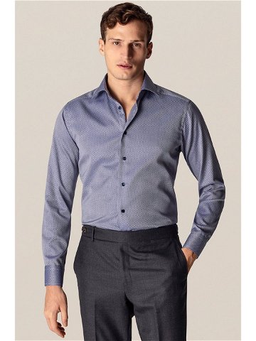 Košile Eton pánská tmavomodrá barva slim s klasickým límcem