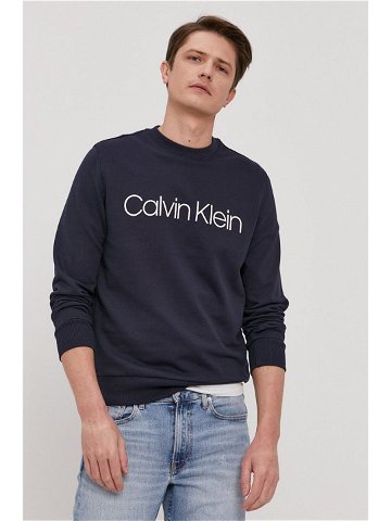 Mikina Calvin Klein pánská tmavomodrá barva s potiskem
