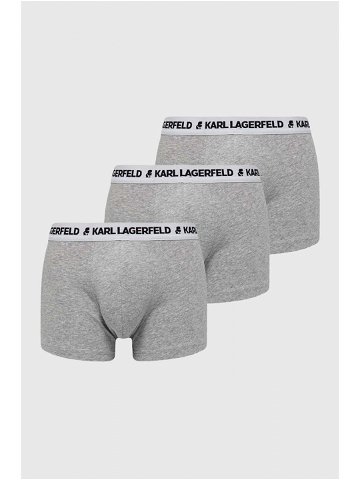 Boxerky Karl Lagerfeld 3-pack pánské šedá barva