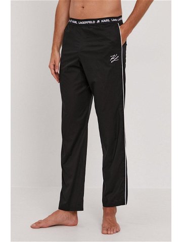 Pyžamové kalhoty Karl Lagerfeld pánské černá barva s potiskem
