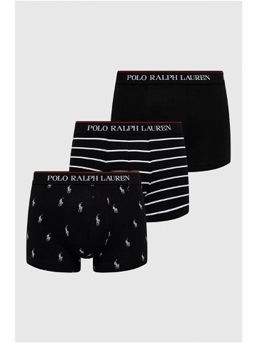 Boxerky Polo Ralph Lauren 3-pack pánské černá barva 714830299009