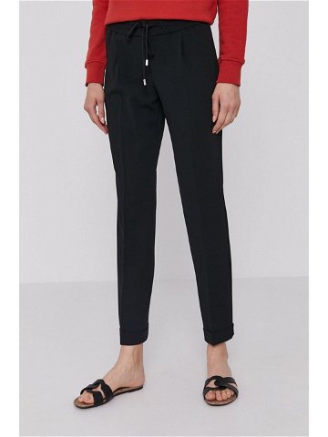 Kalhoty Boss dámské černá barva jednoduché high waist 50427841