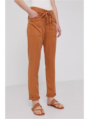 Kalhoty Pepe Jeans Dash dámské hnědá barva jednoduché medium waist