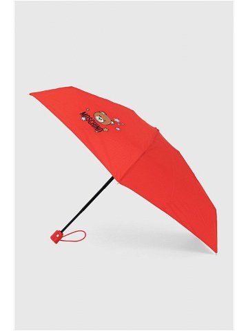 Deštník Moschino červená barva 8211