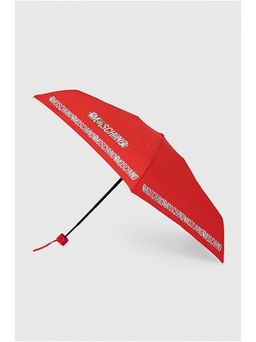 Deštník Moschino červená barva 8123