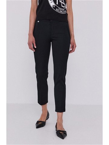 Kalhoty Lauren Ralph Lauren dámské černá barva jednoduché medium waist 200747991001