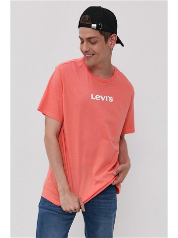 Tričko Levi s pánské oranžová barva s potiskem
