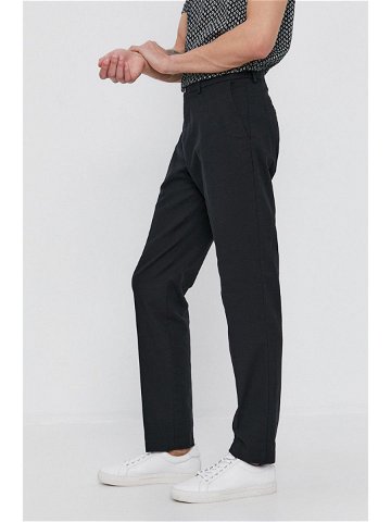 Kalhoty Sisley pánské černá barva přiléhavé