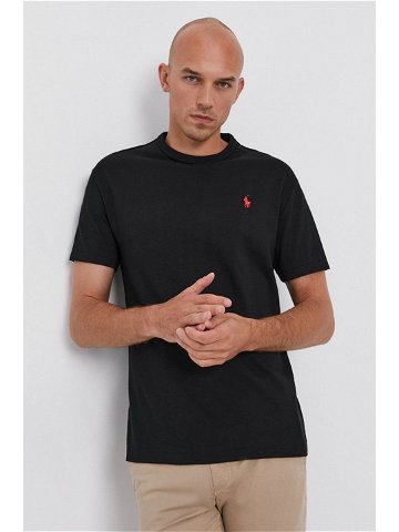 Tričko Polo Ralph Lauren pánské černá barva hladké 710811284001