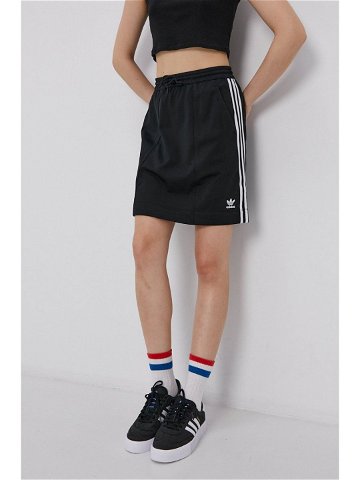 Sukně adidas Originals H37774 černá barva mini jednoduchá H37774-BLACK