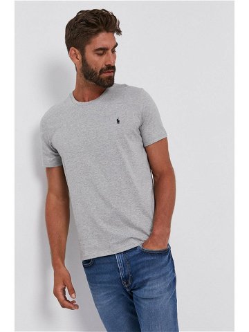 Bavlněné tričko Polo Ralph Lauren šedá barva hladké 714844756003