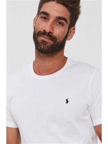 Bavlněné tričko Polo Ralph Lauren bílá barva hladké 714844756004