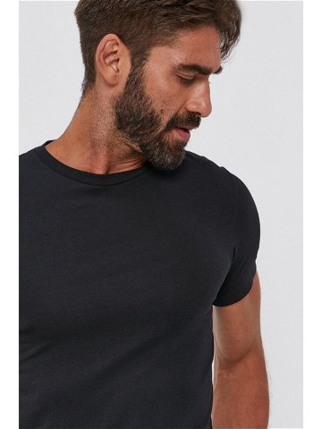 Tričko Polo Ralph Lauren 2-pack pánské černá barva hladké 714835960001