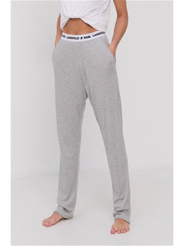 Pyžamové kalhoty Karl Lagerfeld dámské šedá barva
