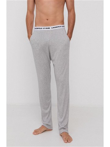 Pyžamové kalhoty Karl Lagerfeld pánské šedá barva