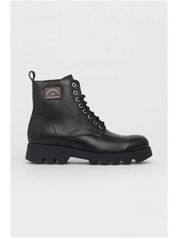 Kožené boty Karl Lagerfeld pánské černá barva