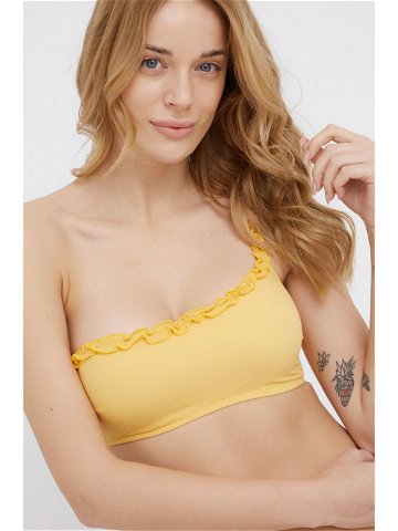 Plavková podprsenka Women secret žlutá barva s měkkými košíčky