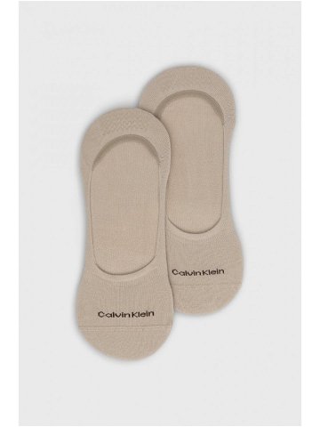 Ponožky Calvin Klein 2-pak pánské béžová barva