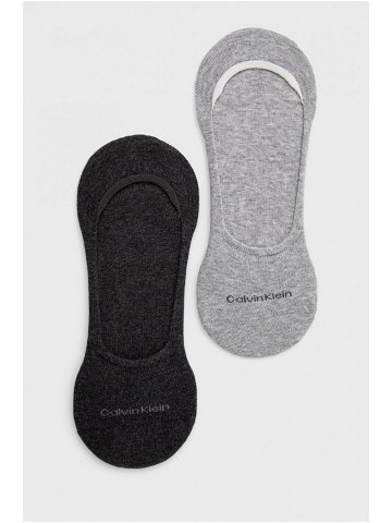 Ponožky Calvin Klein 2-pak pánské šedá barva