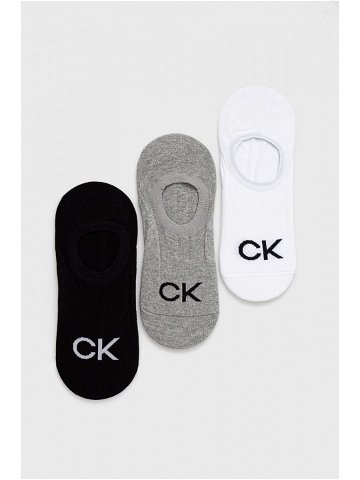 Ponožky Calvin Klein 3-pack pánské šedá barva
