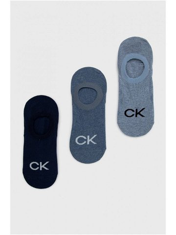 Ponožky Calvin Klein 3-pack pánské tmavomodrá barva