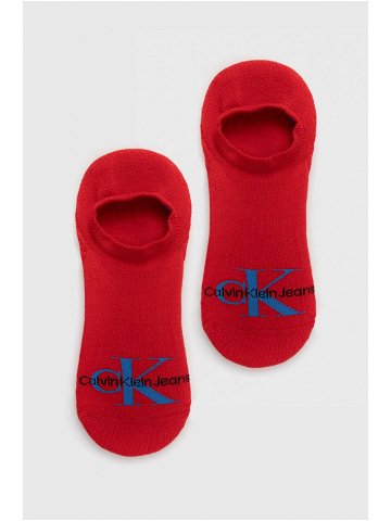 Ponožky Calvin Klein Jeans pánské červená barva