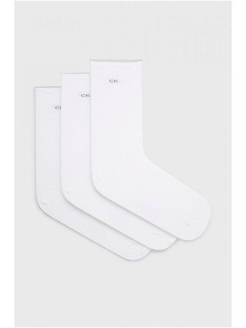 Ponožky Calvin Klein 3-pak dámské bílá barva