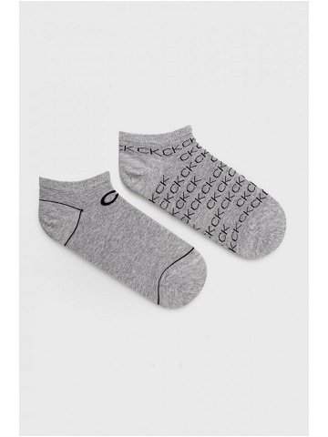 Ponožky Calvin Klein 2-pack dámské šedá barva