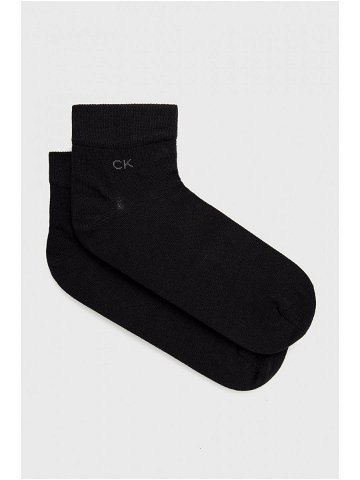 Ponožky Calvin Klein 2-pak pánské černá barva