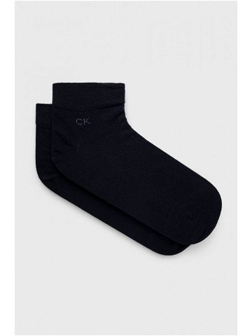 Ponožky Calvin Klein 2-pak pánské tmavomodrá barva