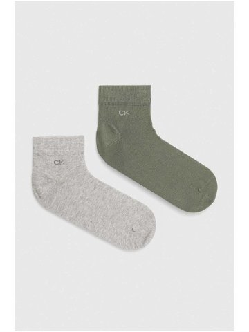 Ponožky Calvin Klein 2-pack pánské šedá barva