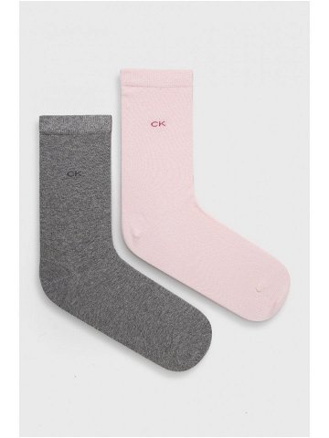 Ponožky Calvin Klein 2-pack dámské růžová barva