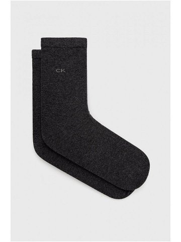 Ponožky Calvin Klein 2-pack dámské šedá barva