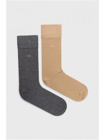 Ponožky Calvin Klein 2-pack pánské béžová barva