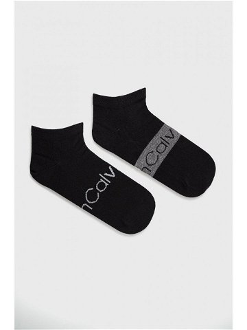 Ponožky Calvin Klein 2-pak pánské černá barva