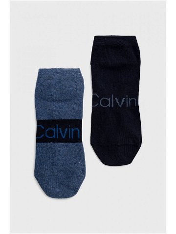 Ponožky Calvin Klein 2-pak pánské modrá barva
