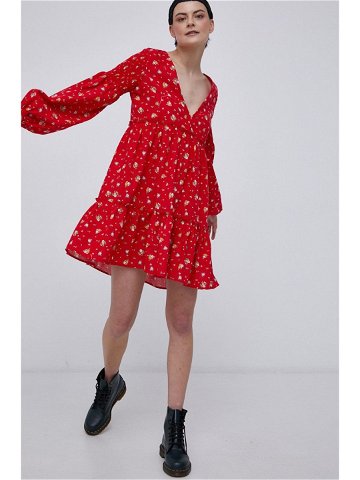 Šaty Billabong červená barva mini áčkové