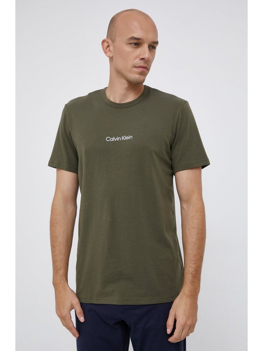 Pyžamové tričko Calvin Klein Underwear zelená barva hladké 000NM2170E