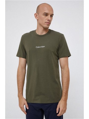 Pyžamové tričko Calvin Klein Underwear zelená barva hladké